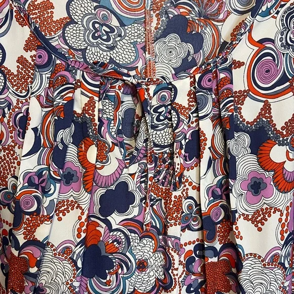 Liberty of London (Target) blue, red, white, lavender Floral Blouse. Size L - Picture 6 of 7